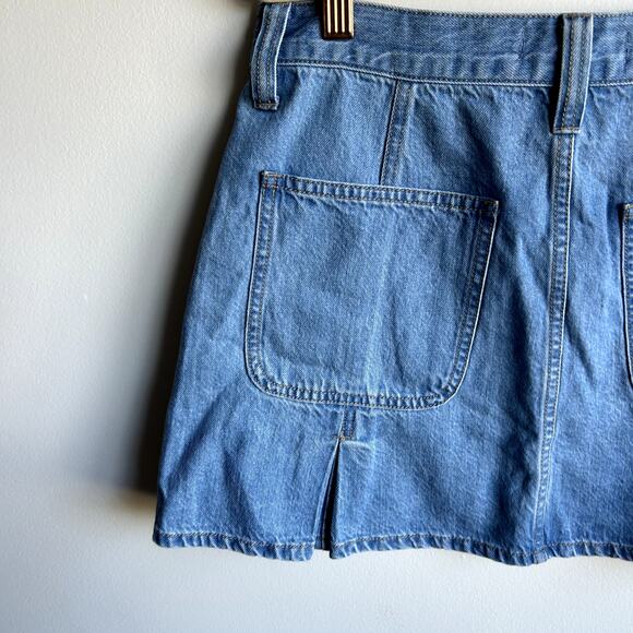 Madewell Pleated Denim Blue Mini Skirt in Stilecrost Wash Women's Size 25 Y2k - Picture 6 of 8